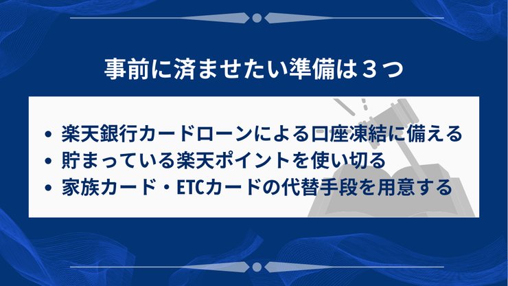 任意整理で楽天カードの受任通知前にすべき準備