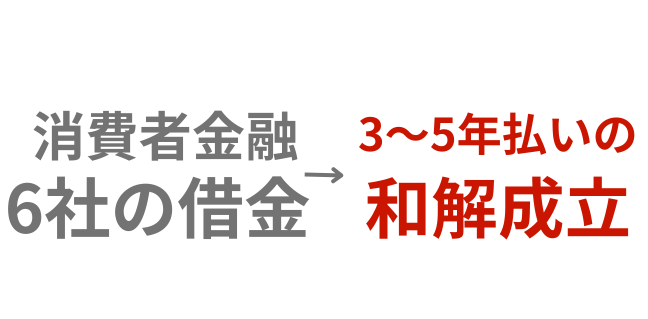 消費者金融6社との交渉で、将来利息をカット！無理のない返済計画を実現【ありあけ法律事務所】