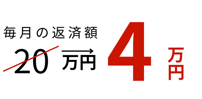 任意整理で毎月の返済額を20万円から4万円へ【司法書士てらやま事務所】